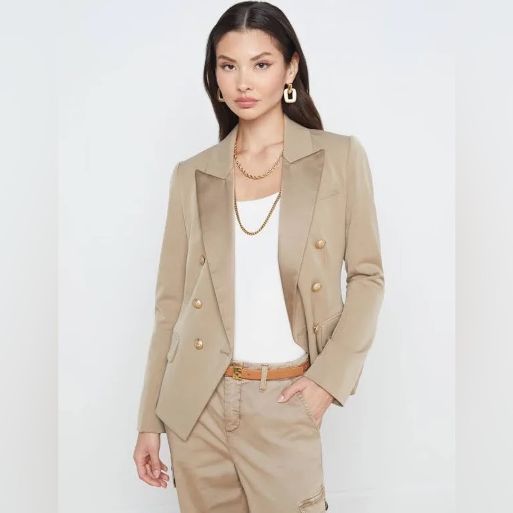 L'AGENCE Kenzie Cont Lapel Blazer in Mochaccino sz 6